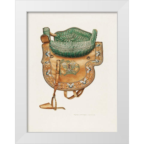 Childs Side Saddle 1940 White Modern Wood Framed Art Print by Campbell-Gerke, Rose