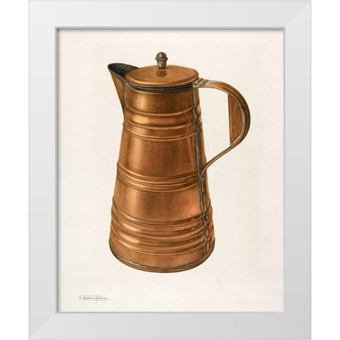 Coffee Pot 1935 White Modern Wood Framed Art Print by Acampora, Nicholas