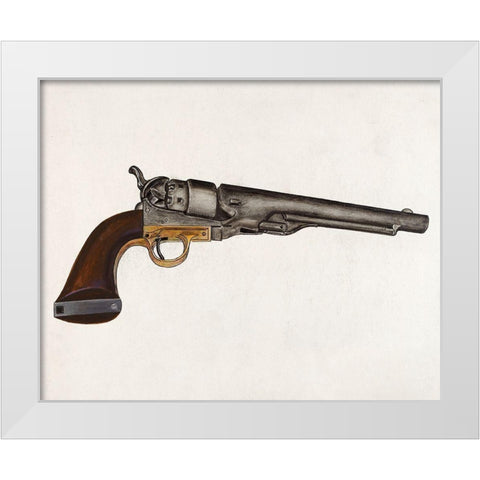 Colt Revolver 1936 White Modern Wood Framed Art Print by Krieger, Bernard