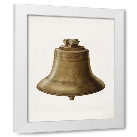 Courthouse Bell 1936 White Modern Wood Framed Art Print by Schwabe, Erwin