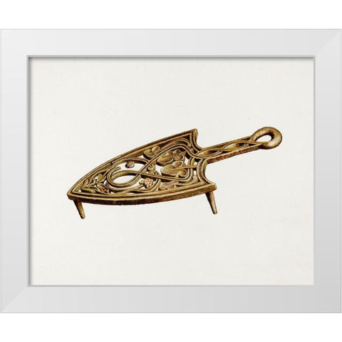 Flat Iron Stand 1939 White Modern Wood Framed Art Print by Brinton, Amos C.
