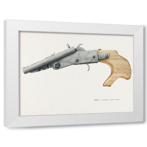 Gun 1935 White Modern Wood Framed Art Print by Claflin, Majel G.
