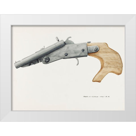 Gun 1935 White Modern Wood Framed Art Print by Claflin, Majel G.