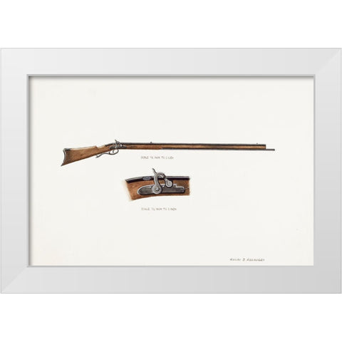 Gun 1936 White Modern Wood Framed Art Print by Aberdeen, Harry G.