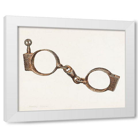 Handcuffs 1938 White Modern Wood Framed Art Print by Mazur, Stanley