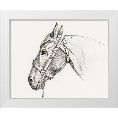 Head of a Horse I 1819 White Modern Wood Framed Art Print by Bernard, Jean