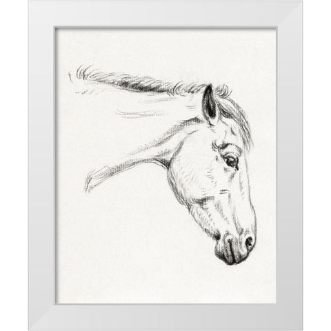 Head of a Horse II 1819 White Modern Wood Framed Art Print by Bernard, Jean