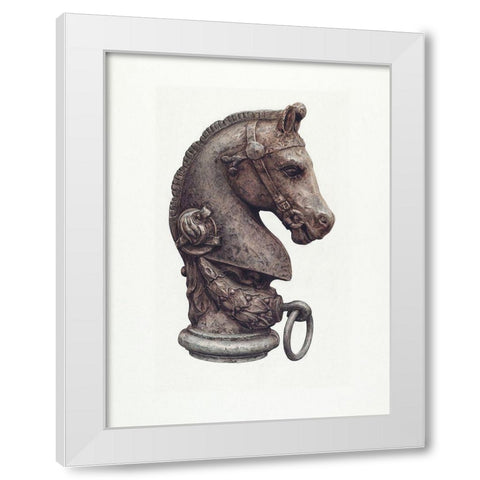 Hitching Post 1935 White Modern Wood Framed Art Print by Vintage Drawings