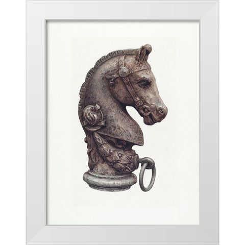 Hitching Post 1935 White Modern Wood Framed Art Print by Vintage Drawings