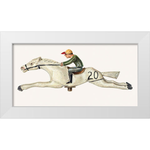 Horse and Jockey 1939 White Modern Wood Framed Art Print by Pimentel, Palmyra