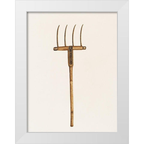 Hay Fork 1941 White Modern Wood Framed Art Print by Godfrey, Frances