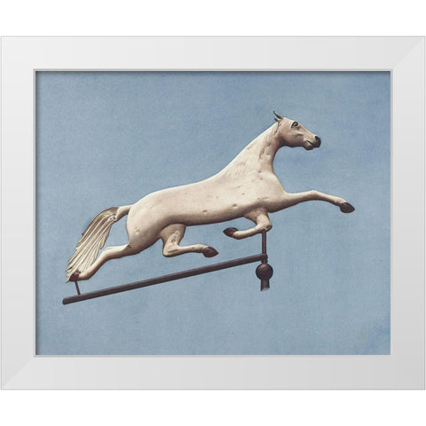 Horse Weather Vane White Modern Wood Framed Art Print by Murphy, Henry