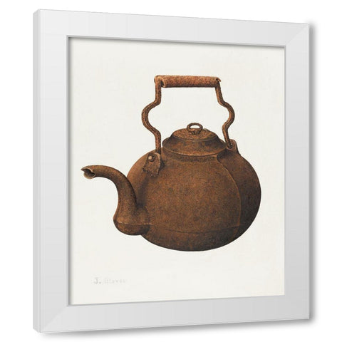Kettle 1935 White Modern Wood Framed Art Print by Glover, Joseph