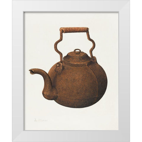 Kettle 1935 White Modern Wood Framed Art Print by Glover, Joseph