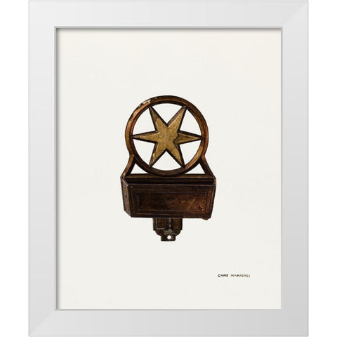 Match Holder 1939 White Modern Wood Framed Art Print by Makrenos, Chris