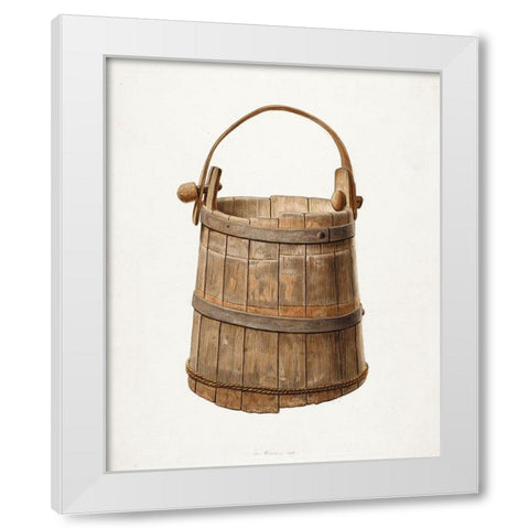 Milk Bucket 1939 White Modern Wood Framed Art Print by Gielens, Jacob