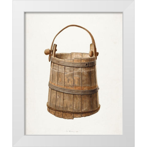 Milk Bucket 1939 White Modern Wood Framed Art Print by Gielens, Jacob