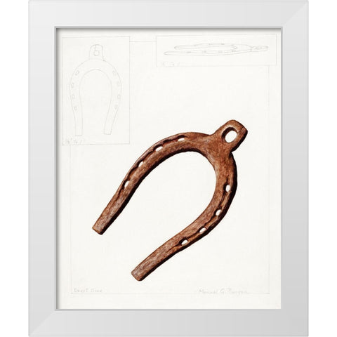 Mule Shoe 1937 White Modern Wood Framed Art Print by Runyan, Manuel G.