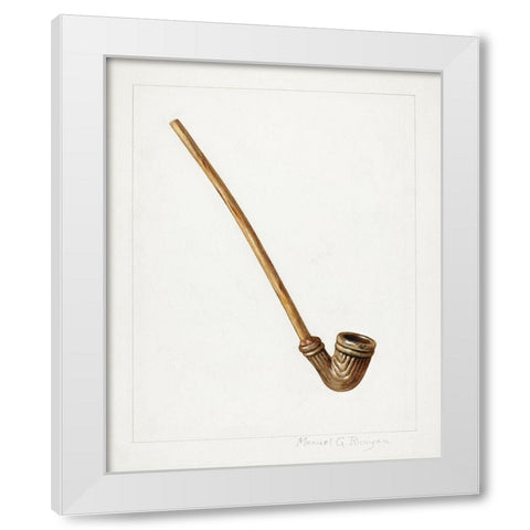 Pipe 1938 White Modern Wood Framed Art Print by Runyan, Manuel G.