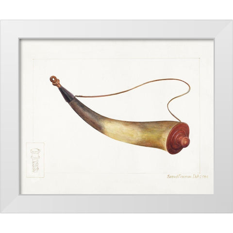 Powder Horn 1938 White Modern Wood Framed Art Print by Fineman, Samuel