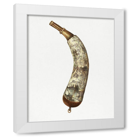 Powder Horn 1940 White Modern Wood Framed Art Print by Towner, Edith