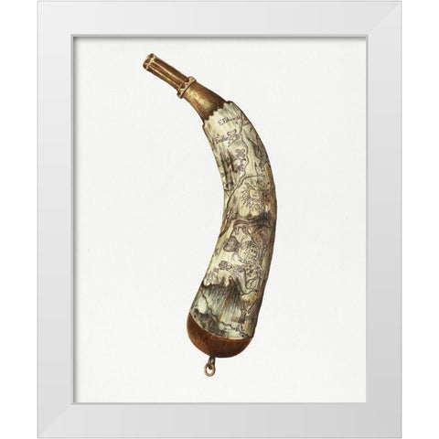 Powder Horn 1940 White Modern Wood Framed Art Print by Towner, Edith