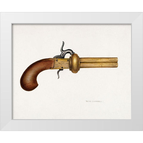 Revolver 1935 White Modern Wood Framed Art Print by Campbell-Gerke, Rose