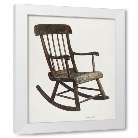 Rocker 1940 White Modern Wood Framed Art Print by Brown, George C.