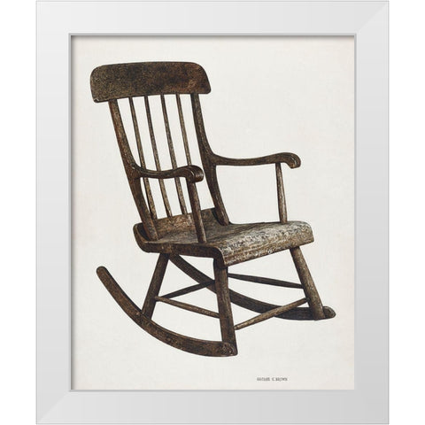Rocker 1940 White Modern Wood Framed Art Print by Brown, George C.