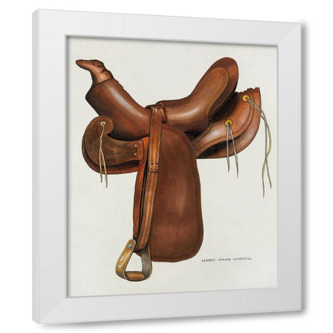 Saddle 1936 White Modern Wood Framed Art Print by Waddell, Harry Man
