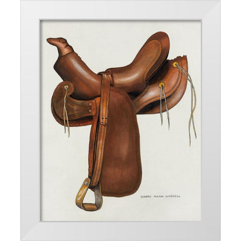 Saddle 1936 White Modern Wood Framed Art Print by Waddell, Harry Man