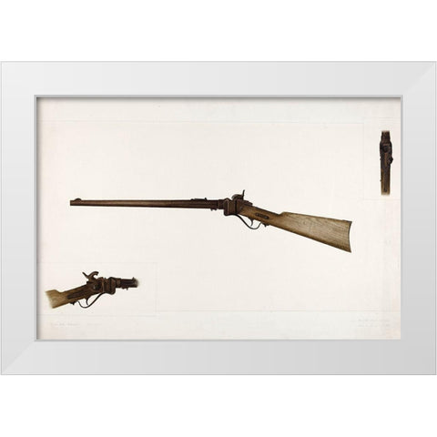 Sharps Rifle 1938 White Modern Wood Framed Art Print by Cheney, Clyde L.