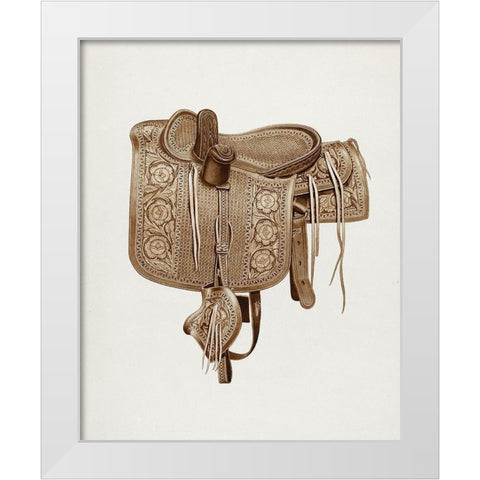 Side Saddle 1937 White Modern Wood Framed Art Print by Barks, Frank C.