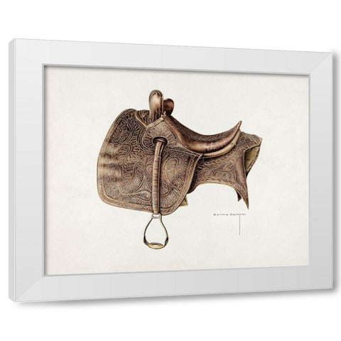 Side Saddle 1939 White Modern Wood Framed Art Print by Semple, Bertha