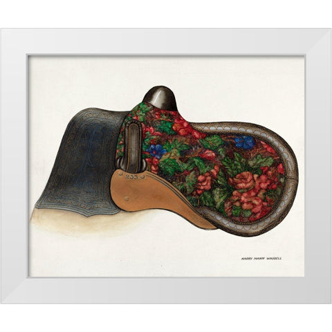 Side Saddle - California Style 1937 White Modern Wood Framed Art Print by Waddel, Harry Mann