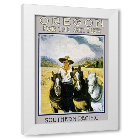 Southern Pacific Settler Brochure White Modern Wood Framed Art Print by Vintage Drawings