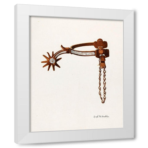 Spur 1935 White Modern Wood Framed Art Print by Sheckler, Hazel