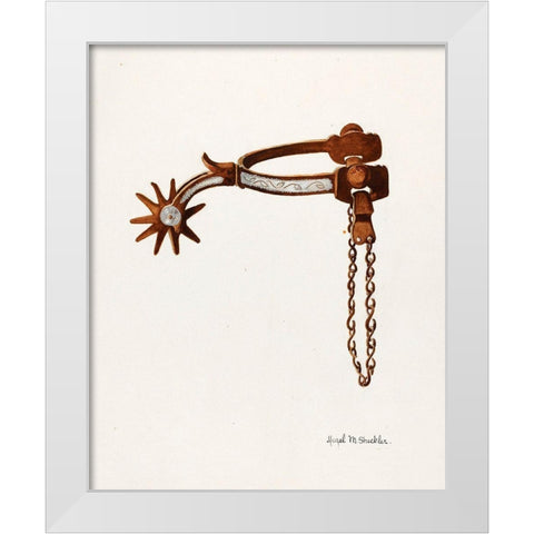 Spur 1935 White Modern Wood Framed Art Print by Sheckler, Hazel