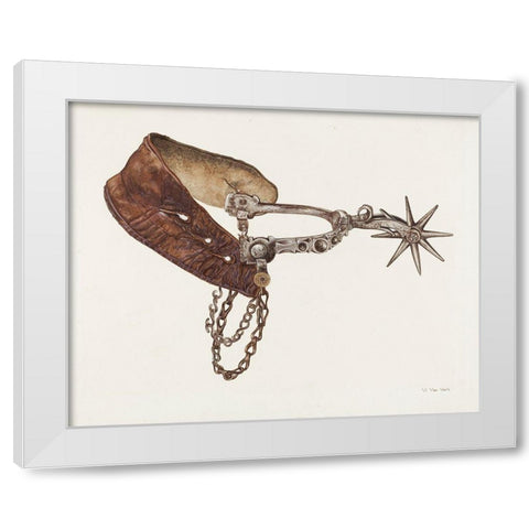 Spur 1937 White Modern Wood Framed Art Print by Voris, Vera Van