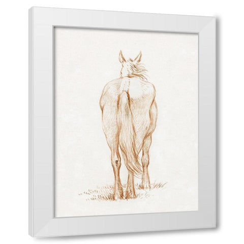 Standing Horse 1815 White Modern Wood Framed Art Print by Bernard, Jean