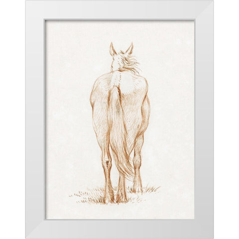 Standing Horse 1815 White Modern Wood Framed Art Print by Bernard, Jean