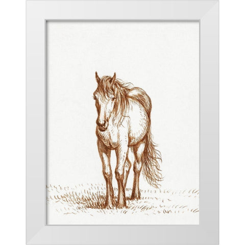Standing Horse 1816 White Modern Wood Framed Art Print by Bernard, Jean