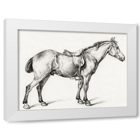 Standing Horse II White Modern Wood Framed Art Print by Bernard, Jean