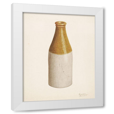 Stoneware Ink Bottle White Modern Wood Framed Art Print by Barnett, Richard