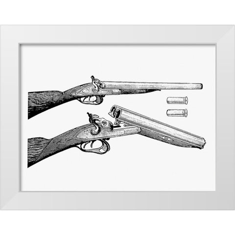 Vintage Gun White Modern Wood Framed Art Print by Herbert, Henry