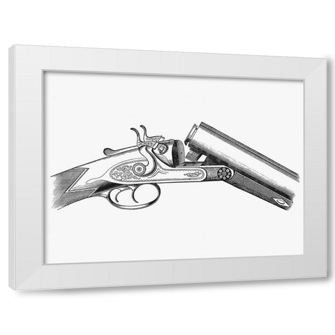 Vintage Gun White Modern Wood Framed Art Print by Burley, S.W.