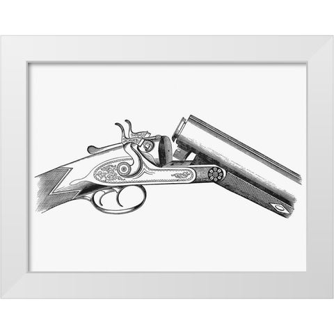 Vintage Gun White Modern Wood Framed Art Print by Burley, S.W.