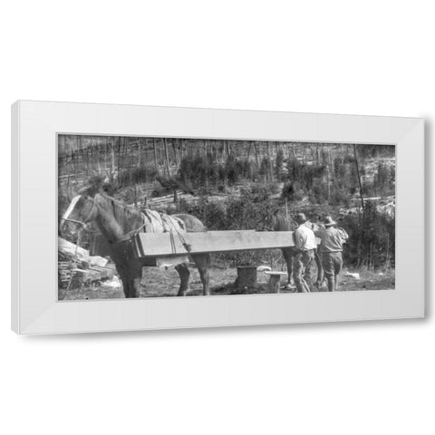 Packing Lumber White Modern Wood Framed Art Print by Vintage Photography