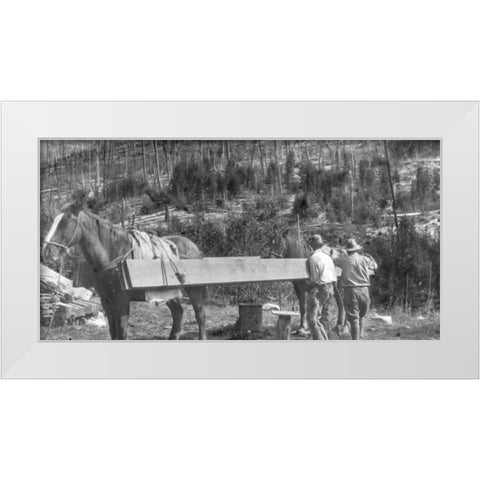 Packing Lumber White Modern Wood Framed Art Print by Vintage Photography