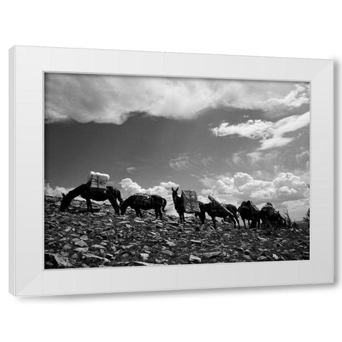 Sheepeater Mountain Fire Look Out White Modern Wood Framed Art Print by Vintage Photography